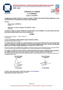 HYBRIS-Certificat ACERMI