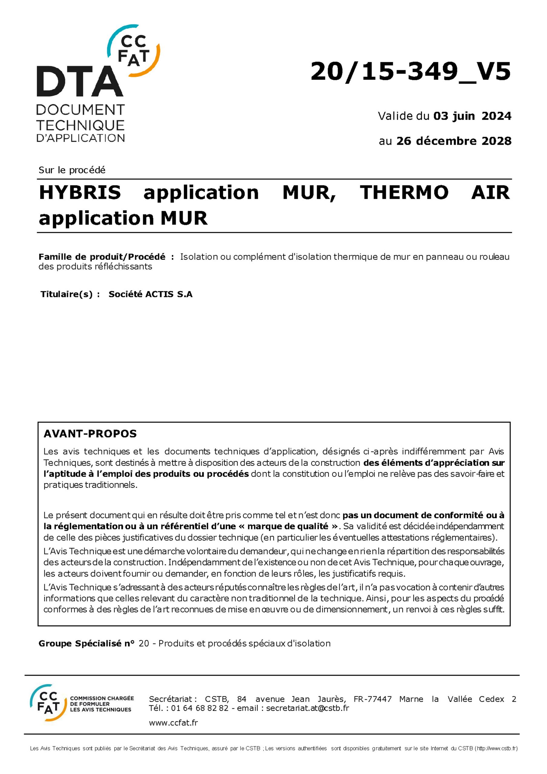 HYBRIS-DTA mur